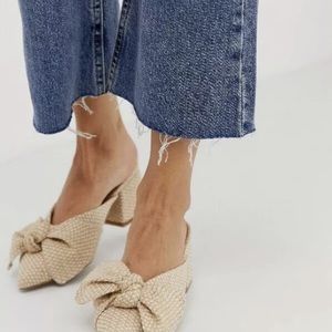 Asos Design Santos Bow Kitten Heel Mules